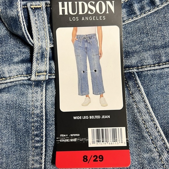 New Hudson Women’s Wide Leg Belted Jean - Picture 5 of 8
